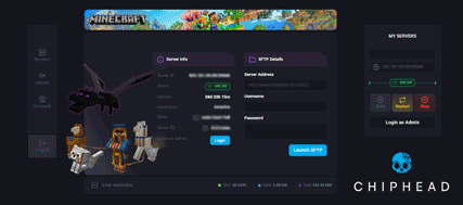 Chiphead game server control panel demo